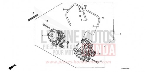 CARBURETOR ASSY. NTV650P de 1993